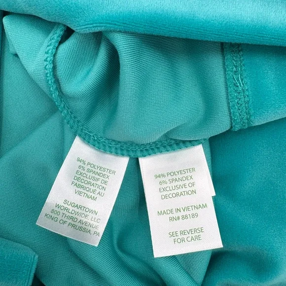 Lilly Pulitzer Skipper Velour Dress in Maldives Green Turquoise | Small - Picture 7 of 7